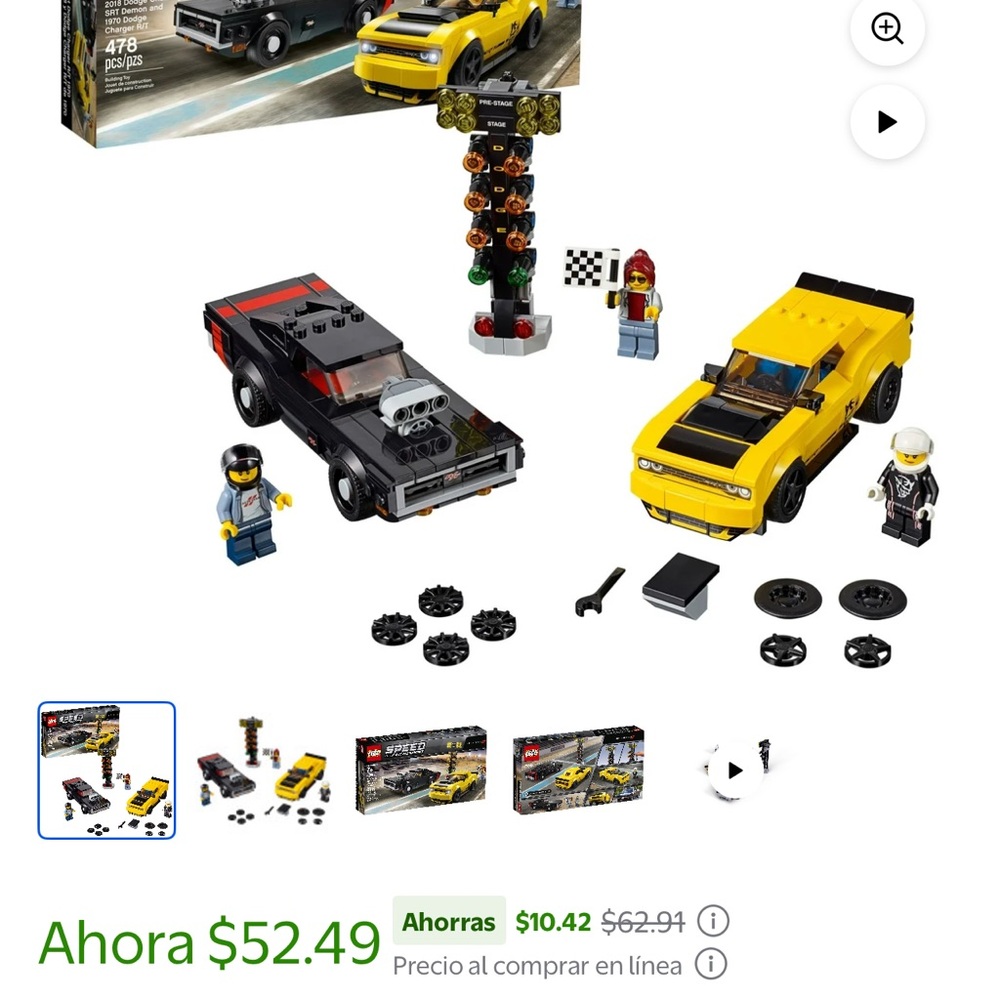 LEGO Speed Champions Dodge Set - Vibrant Yellow and Sleek Black - Picture 5 of 8